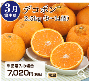 旬のフルーツ定期便 3月 熊本県のデコポン2.5kg(9~14個) 詳細はこちら