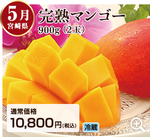旬のフルーツ定期便 5月 宮崎県の完熟マンゴー900g(2個) 詳細はこちら
